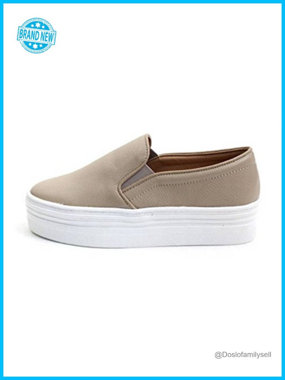 Women's Slip-On Platform Sneakers Faux Leather Casual